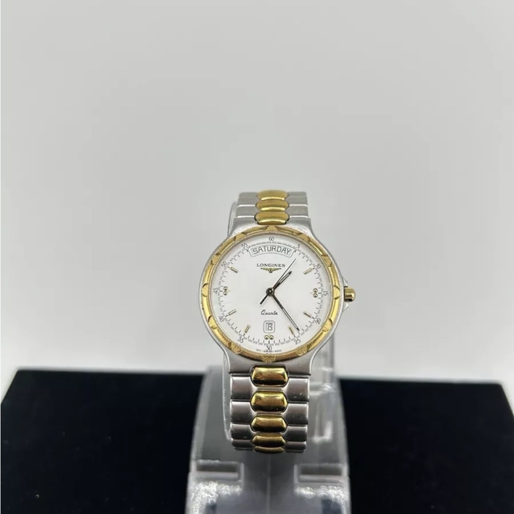 Longines Conquest Watch Gold In Steel Quartz white Dial 34.5mm #11